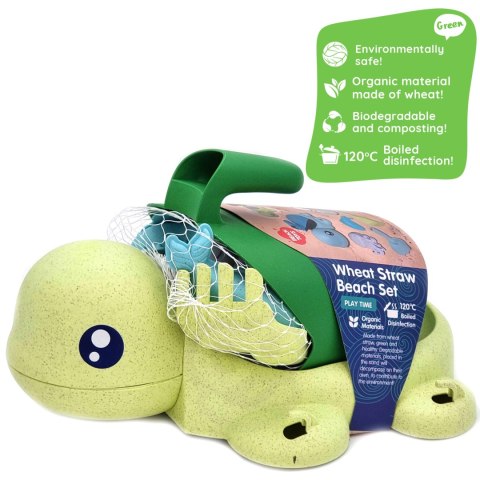 WOOPIE GREEN Zestaw 2w1 do Piasku i Wanny Żółwik 8 el. BIODEGRADOWALNY ORGANICZNY MATERIAŁ