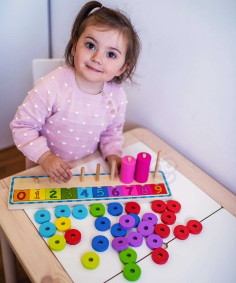 WOOPIE GREEN Układanka Nauka Liczenia i Kolorów Montessori 56 el.