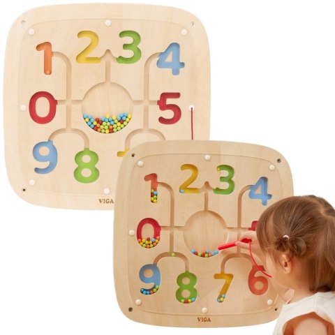 VIGA Drewniana Tablica Manipulacyjna Sensoryczna Nauka Liczenia Sorter