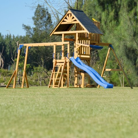 AXI AXI Mitch play tower - Duży Plac Zabaw Drewniany Zjeżdżalnia Hustawki Ścianka Wspinaczkowa + Wieża