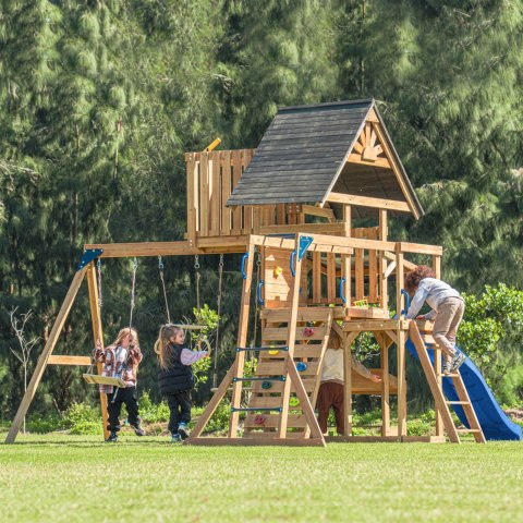 AXI AXI Mitch play tower - Duży Plac Zabaw Drewniany Zjeżdżalnia Hustawki Ścianka Wspinaczkowa + Wieża
