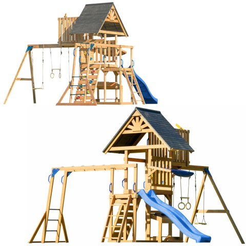 AXI AXI Mitch play tower - Duży Plac Zabaw Drewniany Zjeżdżalnia Hustawki Ścianka Wspinaczkowa + Wieża