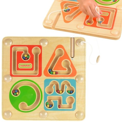 Masterkidz MASTERKIDZ Drewniany Labirynt Magnetyczny Montessori Pisanie i Motoryka