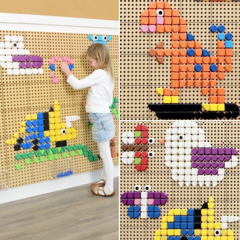 Masterkidz MASTERKIDZ Wolnostojąca Tablica Ściana STEM 166 x 125 cm + Akcesoria Kołki Zębatki Klocki Narzędzia Tor Kulkowy