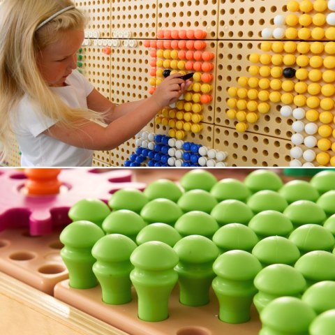 Masterkidz MASTERKIDZ Wolnostojąca Tablica Ściana STEM 166 x 125 cm + Akcesoria Kołki Zębatki Klocki Narzędzia Tor Kulkowy