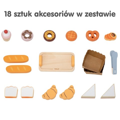 Viga Toys VIGA Drewniana Mini Piekarnia Sklepik Stragan z Wypiekami 16el.