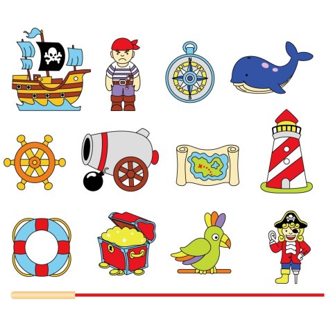 Viga Toys VIGA Drewniane Klocki Przeplatanka Nawlekanie Piraci