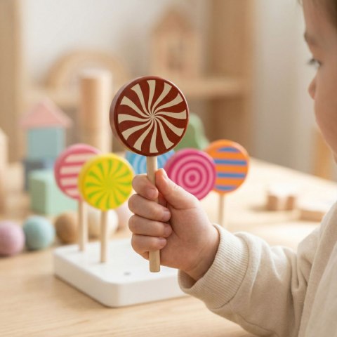 Viga Toys VIGA Drewniane Kolorowe Lizaki Zestaw 6 szt.