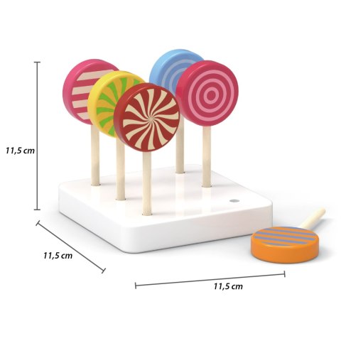 Viga Toys VIGA Drewniane Kolorowe Lizaki Zestaw 6 szt.