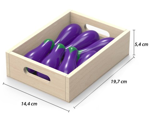 Viga Toys VIGA Drewniane Owoce Warzywa Zestaw 10 skrzynek