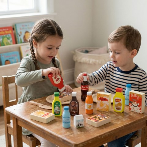 Viga Toys VIGA Drewniane Przekąski i Napoje Zestaw 12 Artykułów Spożywczych