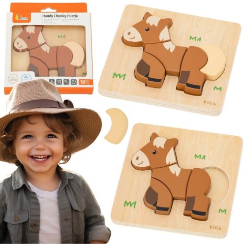 Viga Toys VIGA Drewniane Puzzle - Mój Przyjaciel Konik