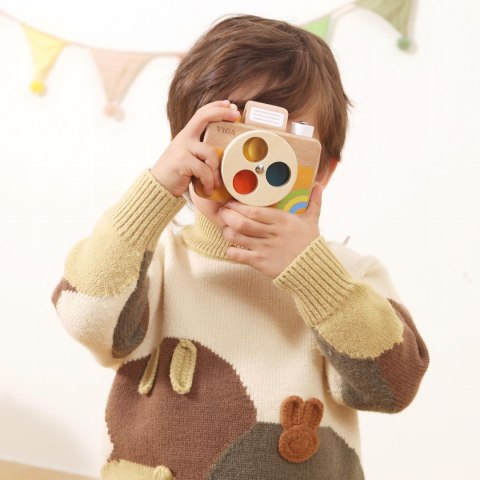 Viga Toys VIGA Drewniany Aparat Fotograficzny -Kolory i Dźwięk