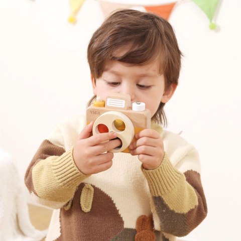 Viga Toys VIGA Drewniany Aparat Fotograficzny -Kolory i Dźwięk
