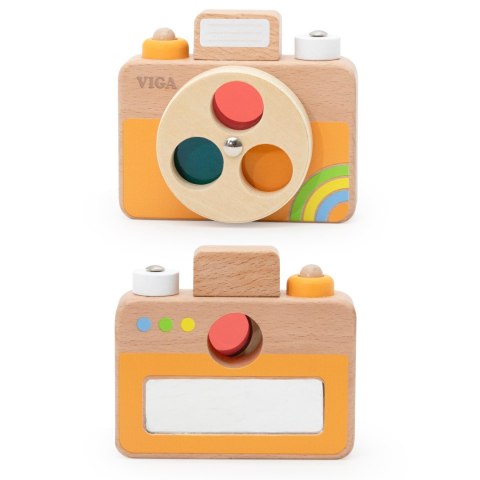 Viga Toys VIGA Drewniany Aparat Fotograficzny -Kolory i Dźwięk