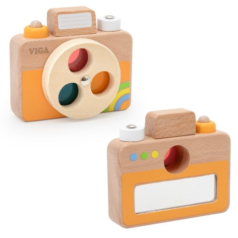 Viga Toys VIGA Drewniany Aparat Fotograficzny -Kolory i Dźwięk