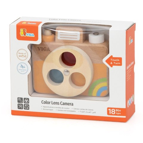 Viga Toys VIGA Drewniany Aparat Fotograficzny -Kolory i Dźwięk