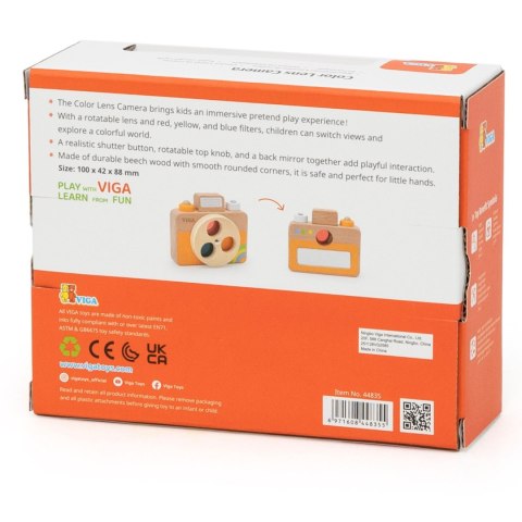 Viga Toys VIGA Drewniany Aparat Fotograficzny -Kolory i Dźwięk
