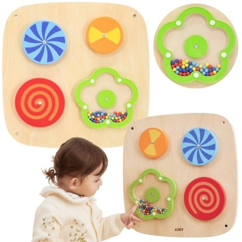 Viga Toys VIGA Drewniany Panel Ścienny - Wirujące Wzory