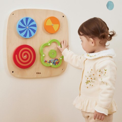Viga Toys VIGA Drewniany Panel Ścienny - Wirujące Wzory