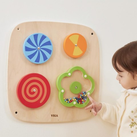Viga Toys VIGA Drewniany Panel Ścienny - Wirujące Wzory