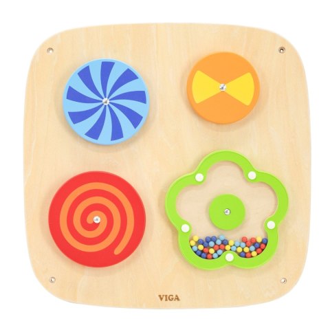 Viga Toys VIGA Drewniany Panel Ścienny - Wirujące Wzory