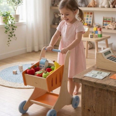 Viga Toys VIGA Drewniany Wózek sklepowy na zakupy