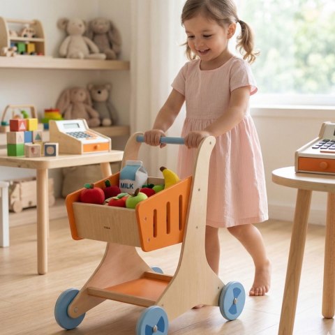 Viga Toys VIGA Drewniany Wózek sklepowy na zakupy