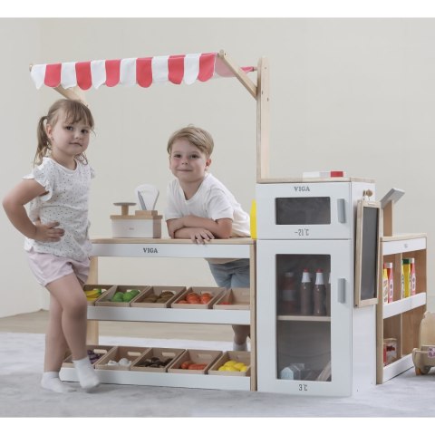 Viga Toys VIGA Drewniany Zestaw Stragan Sklep Supermarket XXL