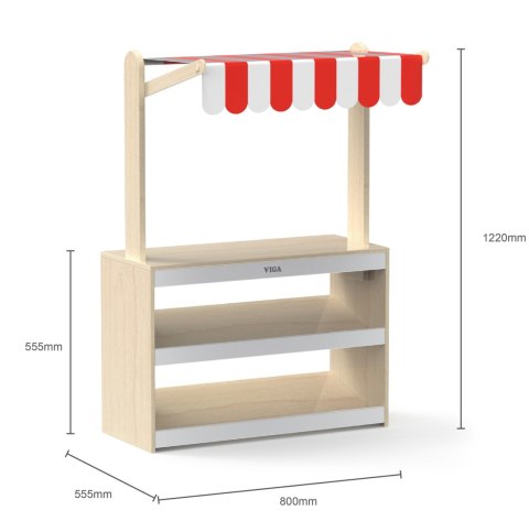 Viga Toys VIGA Drewniany Zestaw Stragan Sklep Supermarket XXL