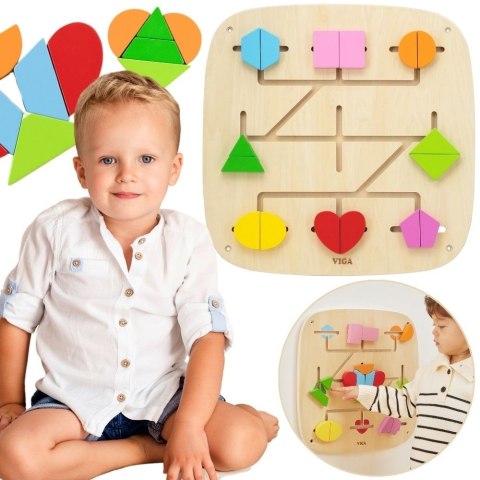 Viga Toys VIGA Panel Aktywności Ścienny 16 Ruchomych Elementów