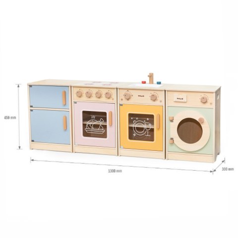Viga Toys VIGA PolarB Drewniany Zestaw Kuchenny XL Pralka Kuchenka Zmywarka