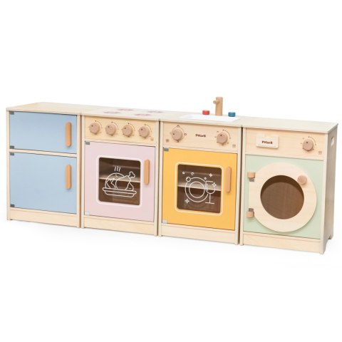 Viga Toys VIGA PolarB Drewniany Zestaw Kuchenny XL Pralka Kuchenka Zmywarka