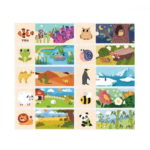 Viga Toys VIGA Puzzle Logiczne ze Zwierzętami Układanka