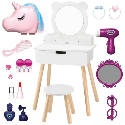 Viga Toys VIGA Zestaw Biała Toaletka + Akcesoria Jak z Salonu