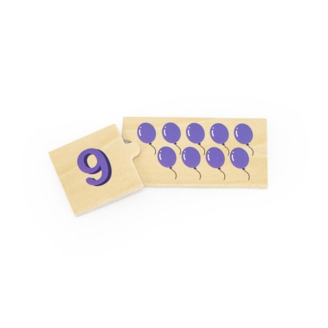 Viga Toys VIGA Zestaw Drewniane Puzzle Dopasuj Liczby Układanka Montessori