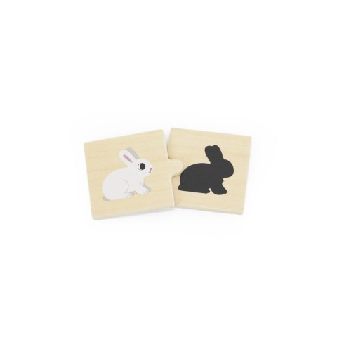 Viga Toys VIGA Zestaw Drewniane Puzzle Układanka Zwierzątka Dopasuj Cienie