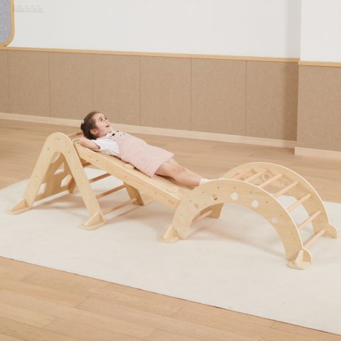 Viga Toys Viga Domowy Plac Zabaw 3w1: Trójkąt Pikler, Bujak i Zjeżdżalnia