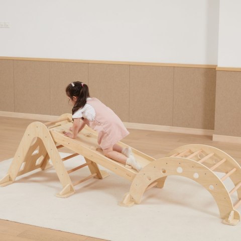Viga Toys Viga Domowy Plac Zabaw 3w1: Trójkąt Pikler, Bujak i Zjeżdżalnia
