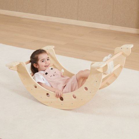 Viga Toys Viga Domowy Plac Zabaw 3w1: Trójkąt Pikler, Bujak i Zjeżdżalnia