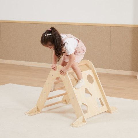 Viga Toys Viga Domowy Plac Zabaw 3w1: Trójkąt Pikler, Bujak i Zjeżdżalnia