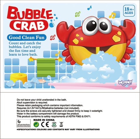 Woopie Baby WOOPIE BABY Zabawka do Kąpieli Krab do Robienia Piany z Melodią - 10 szt.
