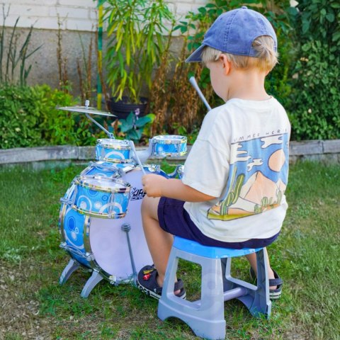 Woopie WOOPIE Perkusja Edukacyjna dla Dzieci 6 Bębnów 2 Talerze + Taboret