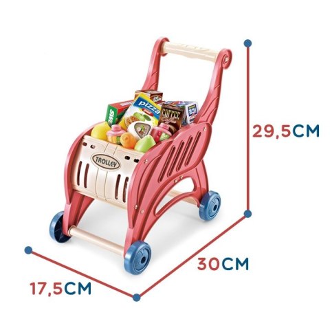 Woopie WOOPIE Sklep Supermarket Wózek na Zakupy Lody Słodycze + 40 Akc.