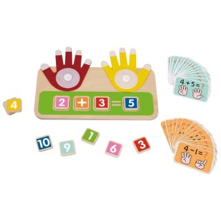 TOOKY TOY Drewniana Zabawka Edukacyjna do Nauki Liczenia Na Palcach Dodawanie i Odejmowanie
