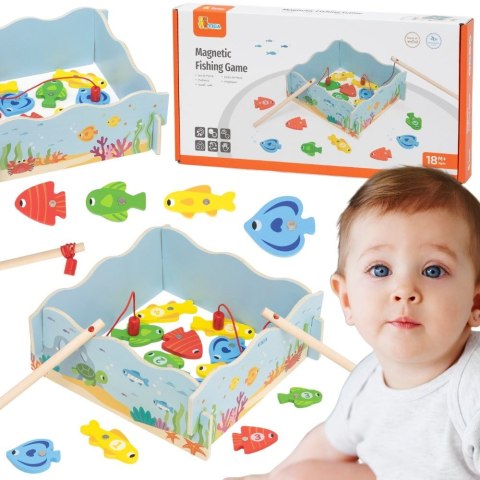 Viga Toys VIGA Drewniana Gra Magnetyczna Wędkowanie - Nauka i Zabawa w Jednym