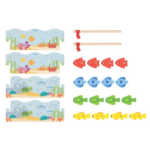 Viga Toys VIGA Drewniana Gra Magnetyczna Wędkowanie - Nauka i Zabawa w Jednym