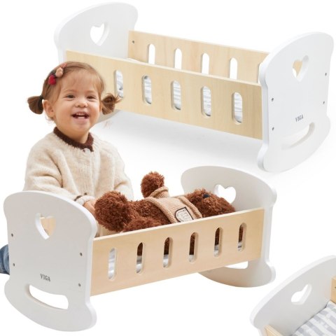 Viga Toys VIGA Drewniana Kołyska dla Lalek z Serduszkiem