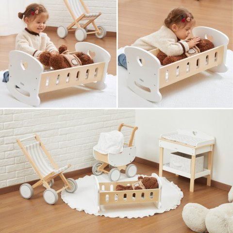 Viga Toys VIGA Drewniana Kołyska dla Lalek z Serduszkiem