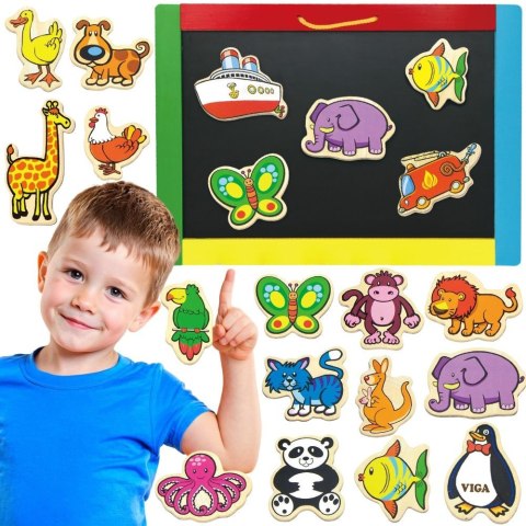 Viga Toys VIGA Drewniane Magnesy Zwierzęta zestaw 20 elementów